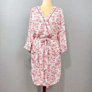 FatFace Kimono Robe Size XL Toile Printed Pockets Cottagecore Hamptons Lounge
